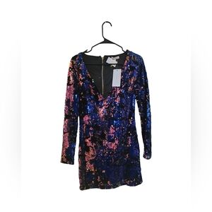 Shop 17 Women's Sequined Cocktail Party Mini Dress Gatsby Bodycon SIZE L NWT